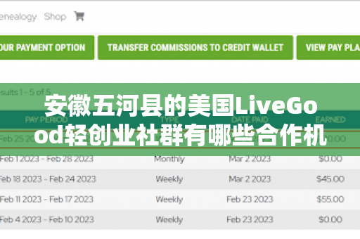 安徽五河县的美国LiveGood轻创业社群有哪些合作机会